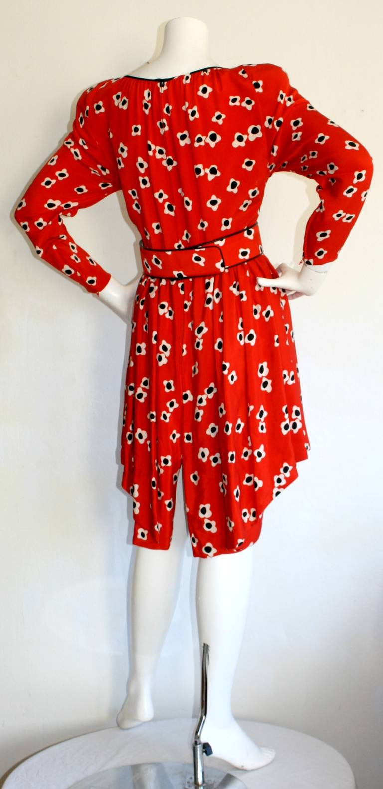 red poppy print dress