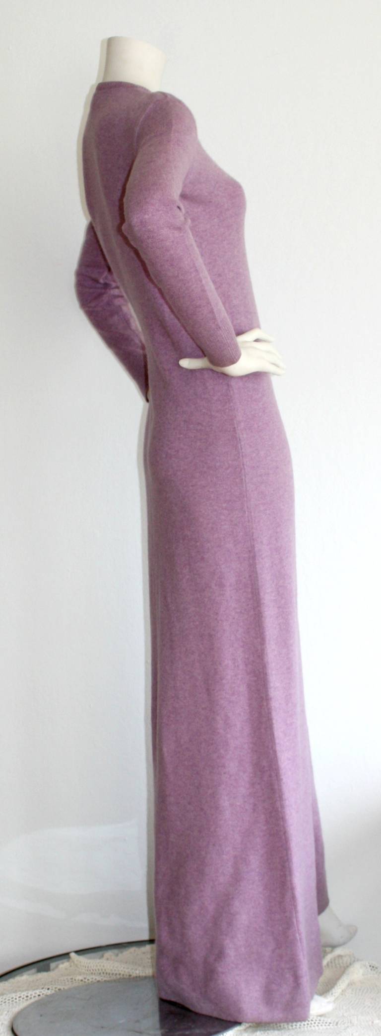Vintage Halston Lilac Purple Cashmere Cardigan Dress 1