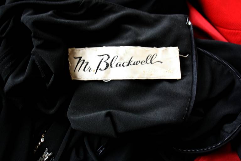 Mr. Blackwell Custom Vintage Dress Rhinestones & Jewels For Sale 1