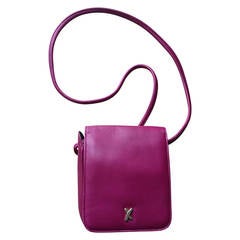Vintage Paloma Picasso Pink Fuchsia Crossbody / Wristlet / Shoulder Bag Purse