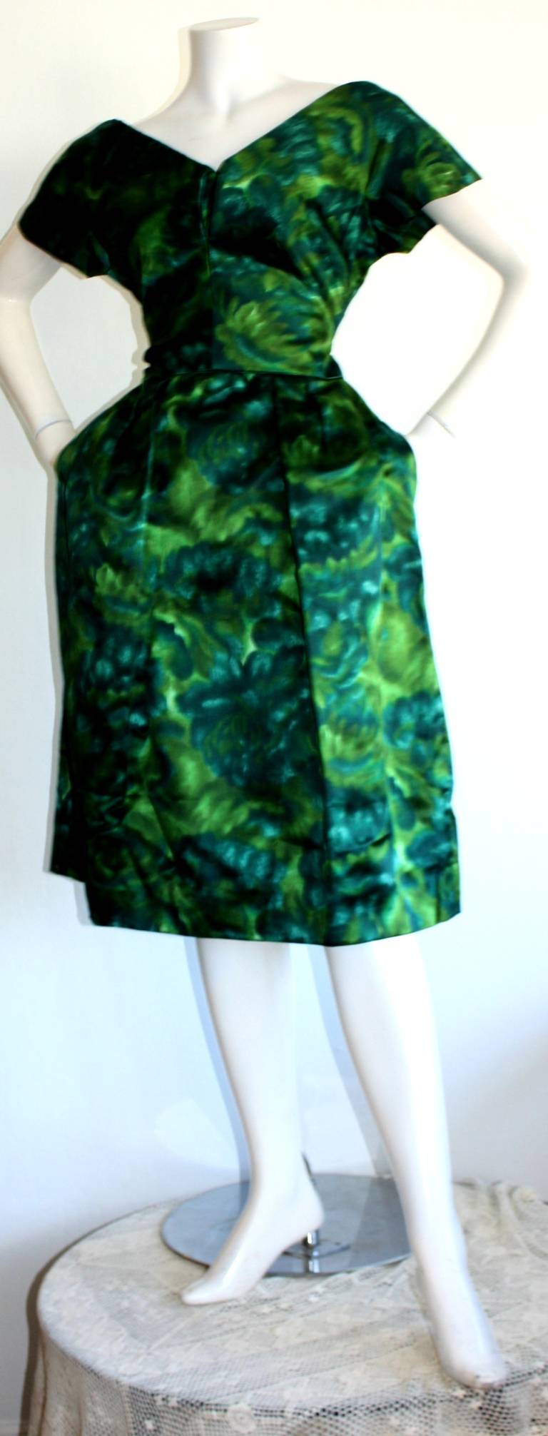 1950s House of Branell Vintage Watercolor Dress