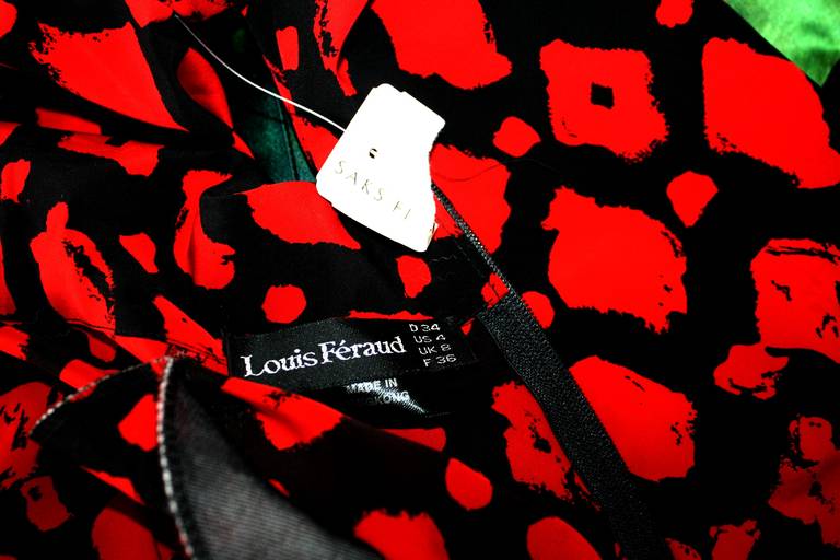 Vintage Louis Feraud Red Dress w/ Belt Brand New w/ Tags 2