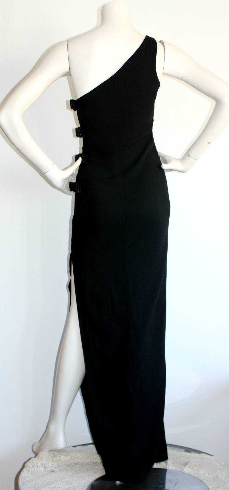 Sexy Galliano Christian Dior Black One Shoulder Gown 1