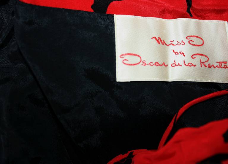 Vintage Oscar de la Renta Miss O Sexy Red Silk Gown 4