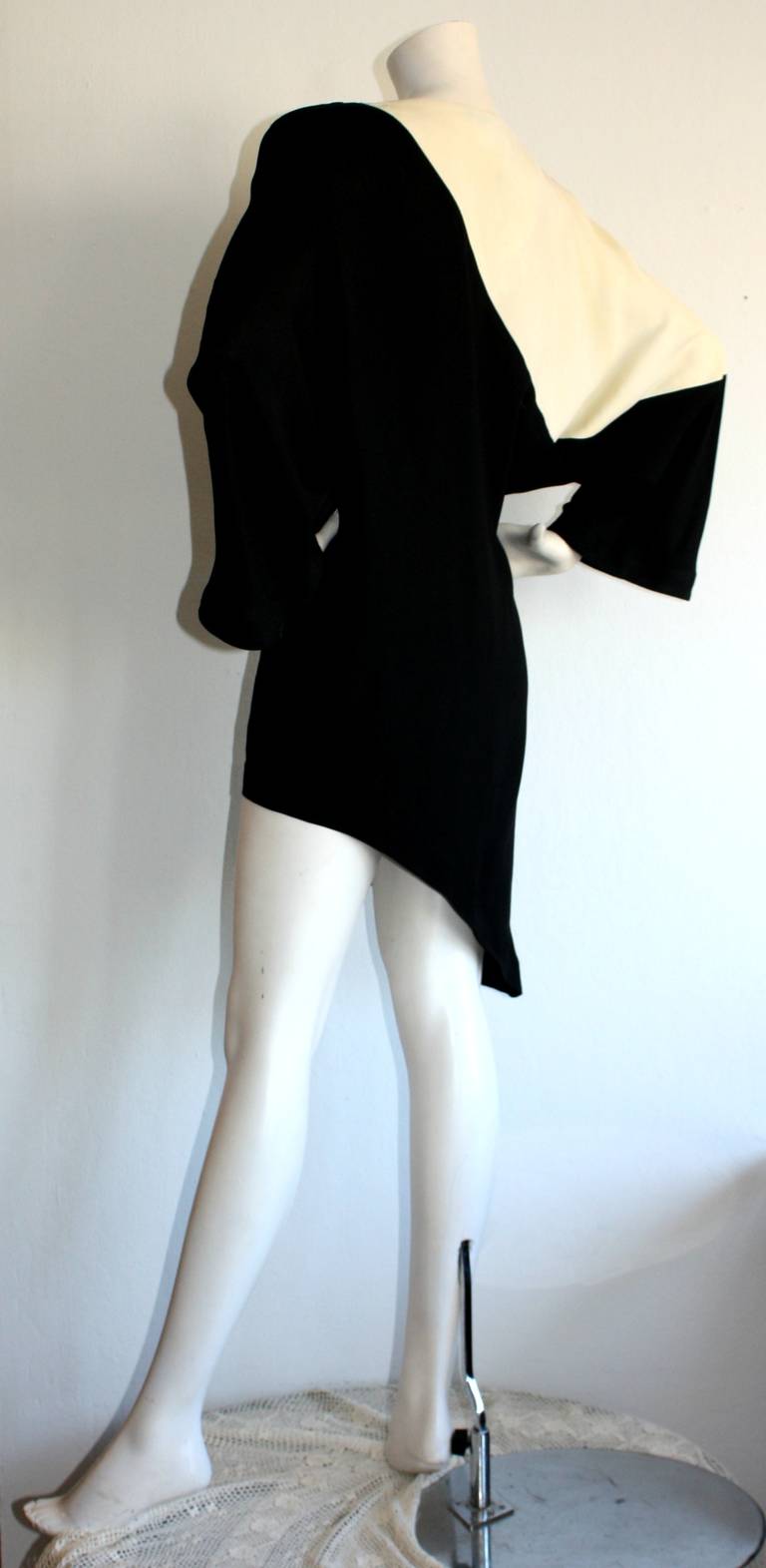 Rare Vintage Thierry Mugler Mod Asymmetrical Sexy Mini Dress Tunic 2
