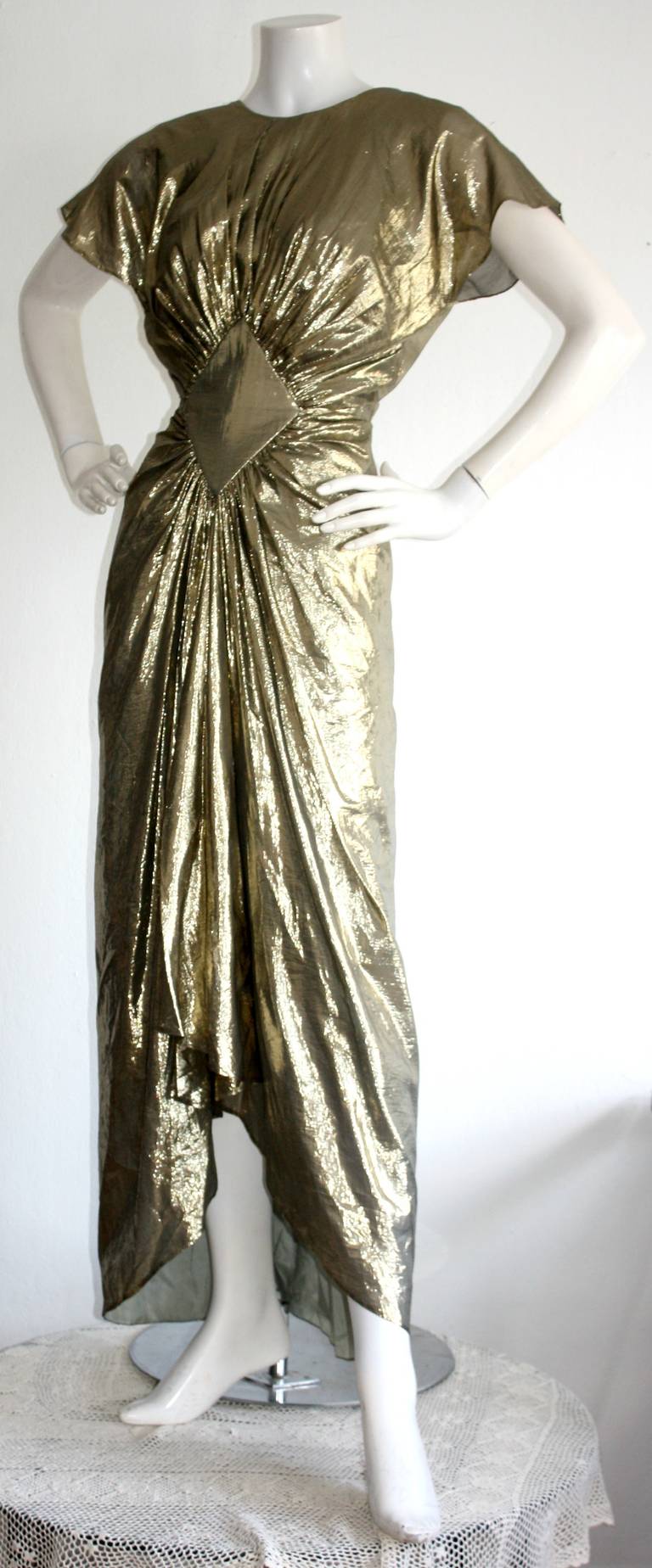 vintage gold lame dress