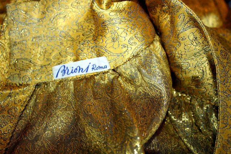 Gorgeous Vintage Brioni Regal Gold Oriental Dress Ensemble 4