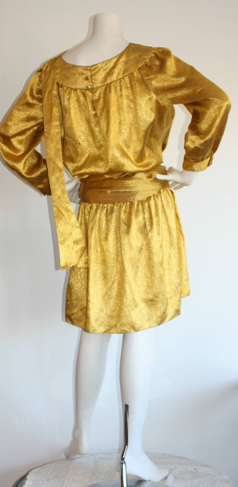 Gorgeous Vintage Brioni Regal Gold Oriental Dress Ensemble 1