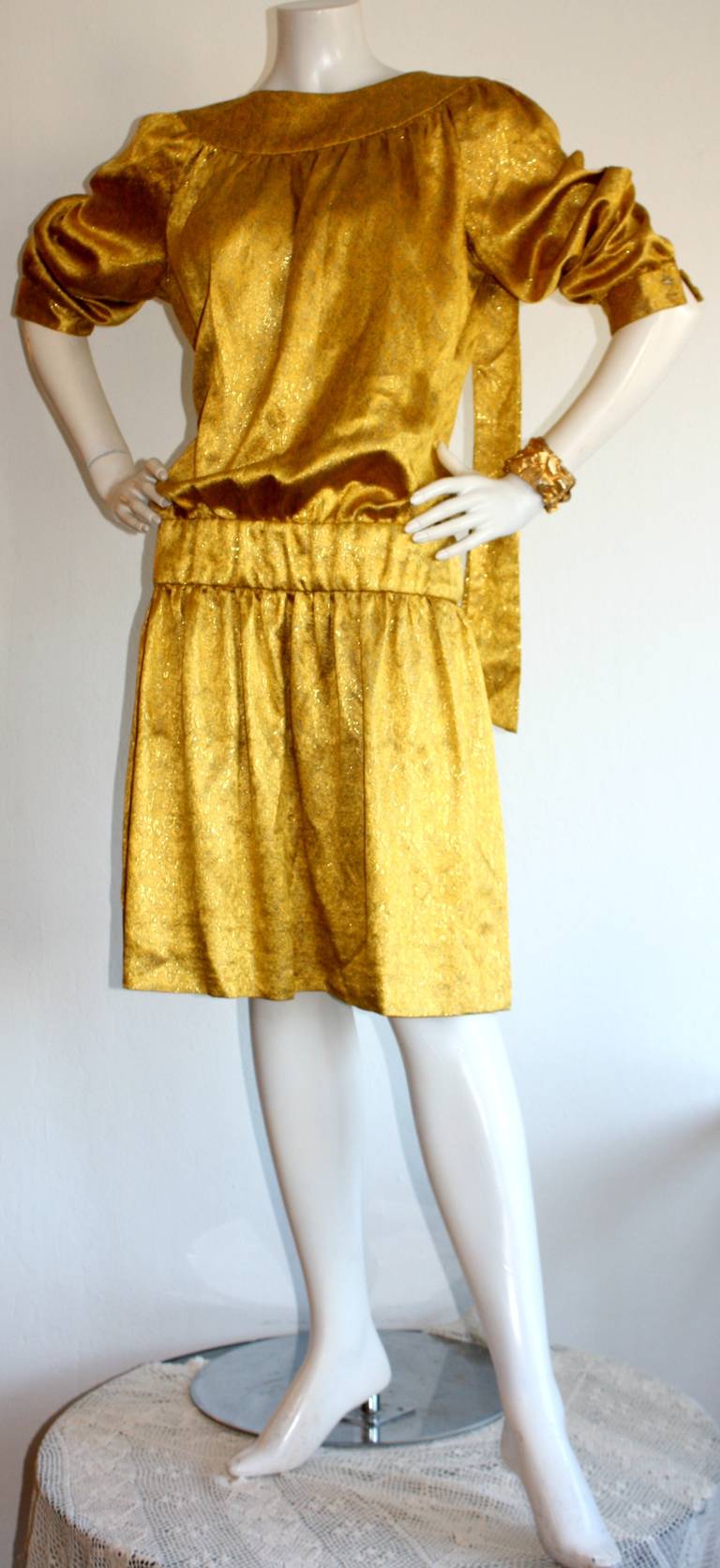 Gorgeous Vintage Brioni Regal Gold Oriental Dress Ensemble 2