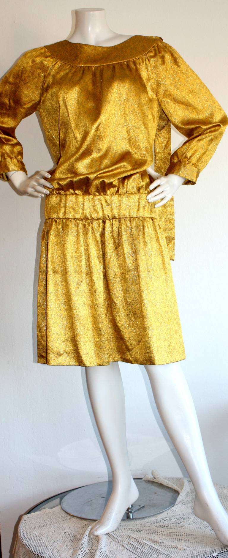 Gorgeous Vintage Brioni Regal Gold Oriental Dress Ensemble 3