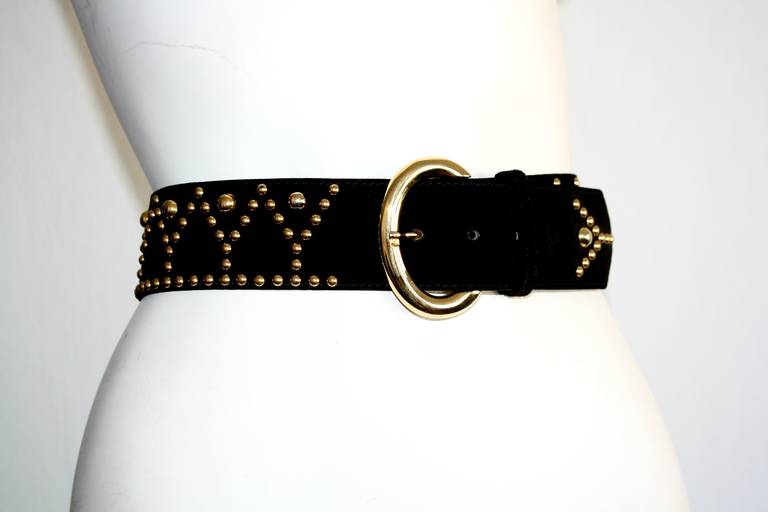 saint laurent studded belt