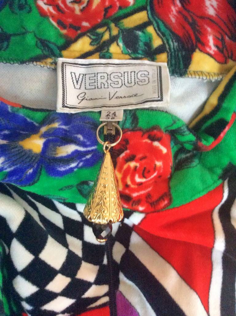 Important Vintage Gianni Versace Versus Velvet Dress Pre - Death 2