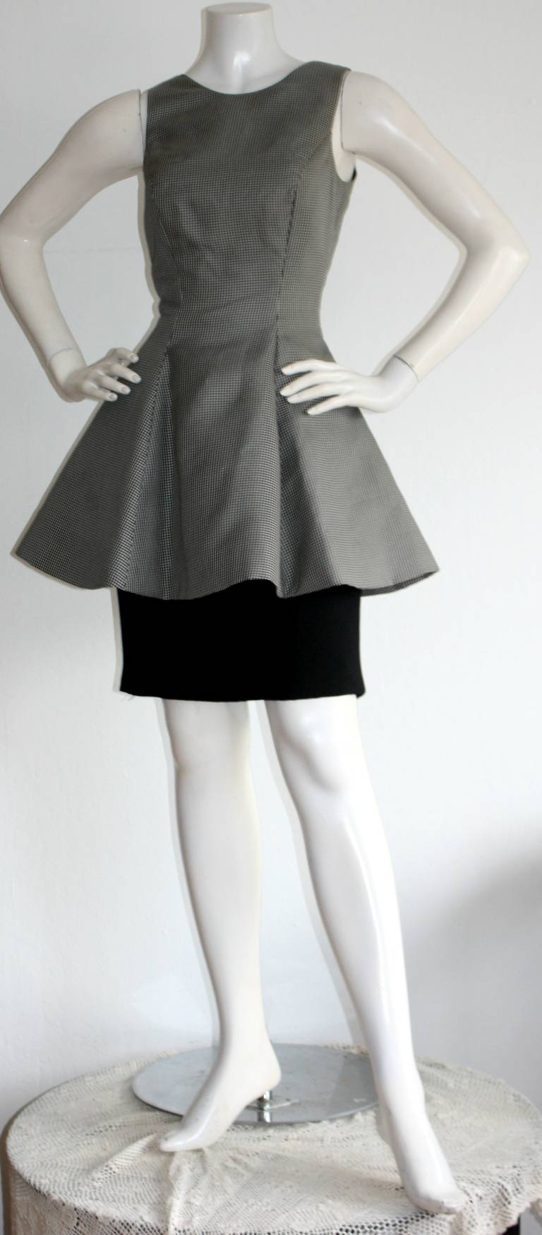 Vintage James Purcell Vestido de pata de gallo Avant Garde Space Age Negro en venta