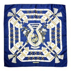 Retro Hermes Scarf " Aux Champs " by Cathy Latham Equestrian Shawl