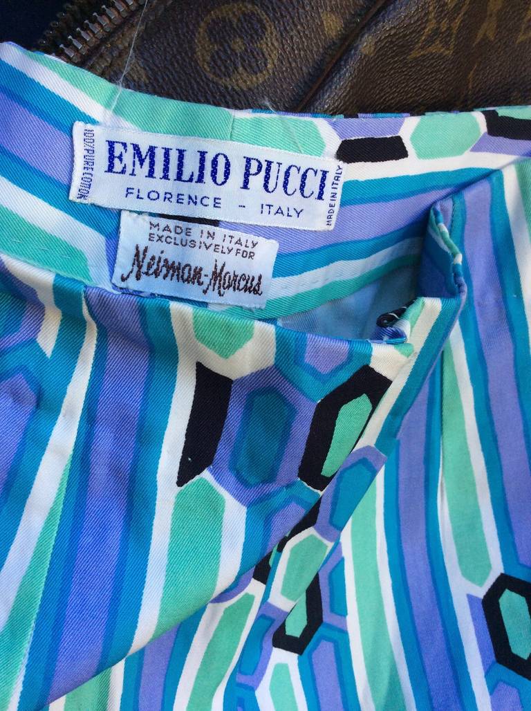 Blue Beautiful 1960s Vintage Emilio Pucci Cropped Pin- Up High Waisted Trousers