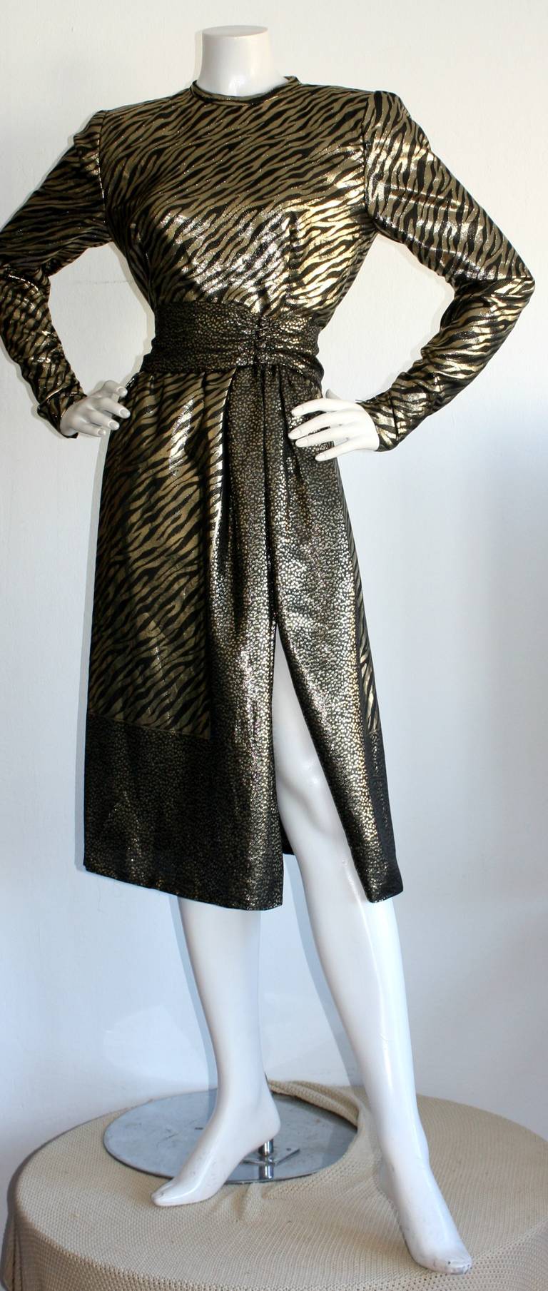 gold lame dress 80s