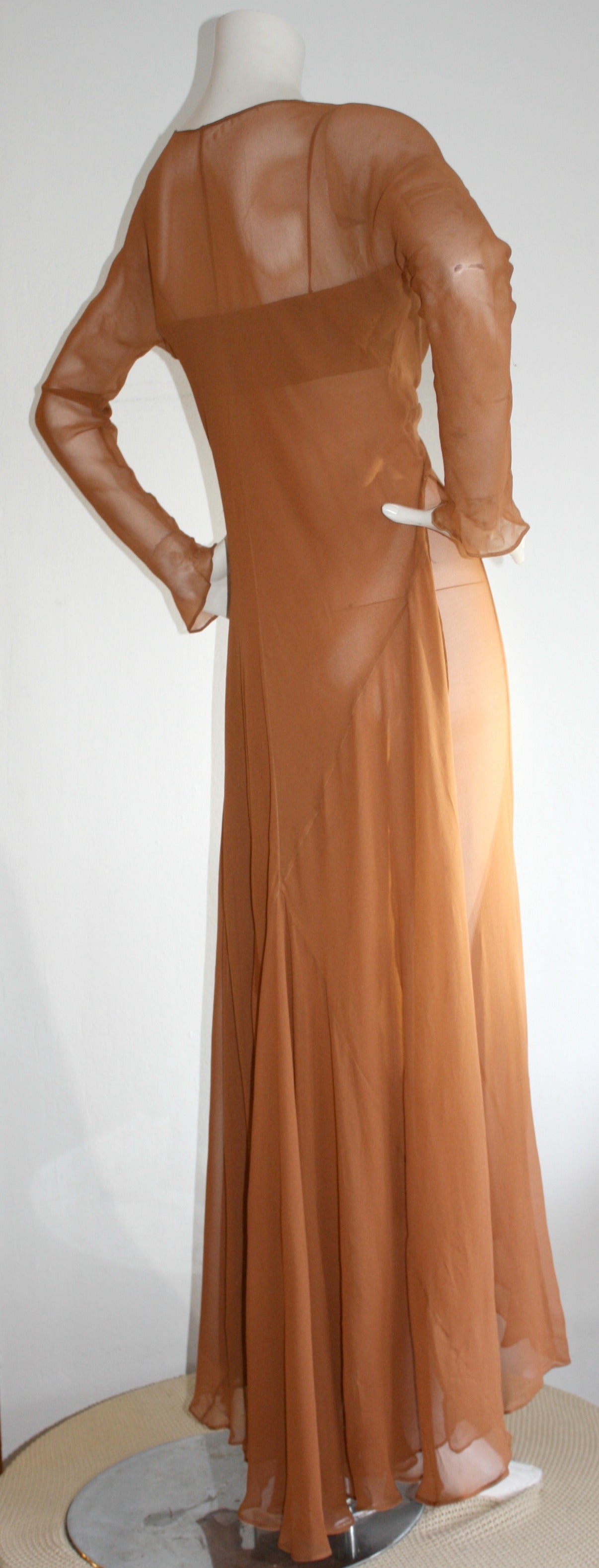 Women's Exquisite Vintage Alberta Ferretti Grecian Goddess Chiffon Gown And Jacket For Sale