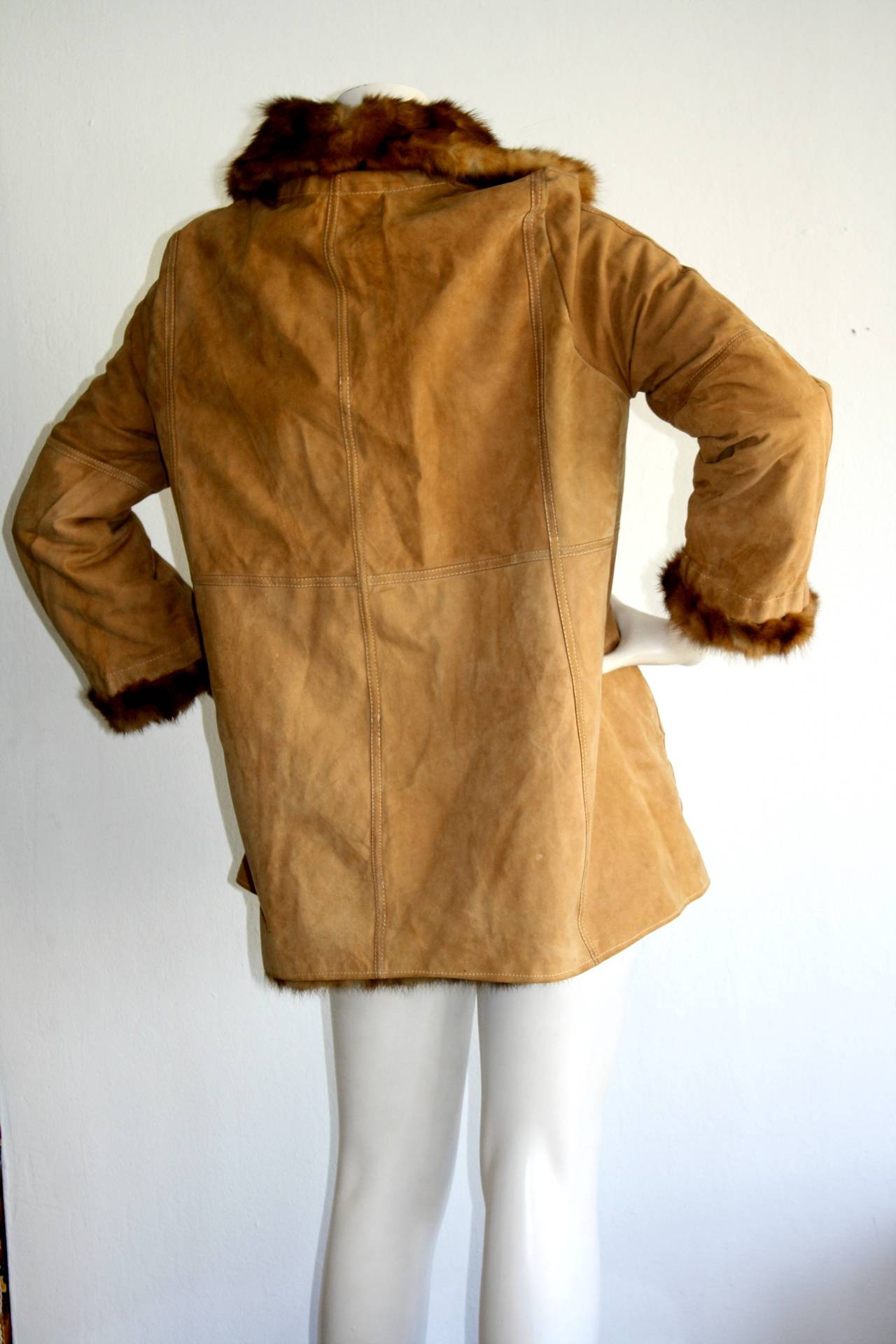 Incredibly Rare Vintage Fendi Mink Fur Swing Coat Jacket Reversible! In Excellent Condition In San Diego, CA