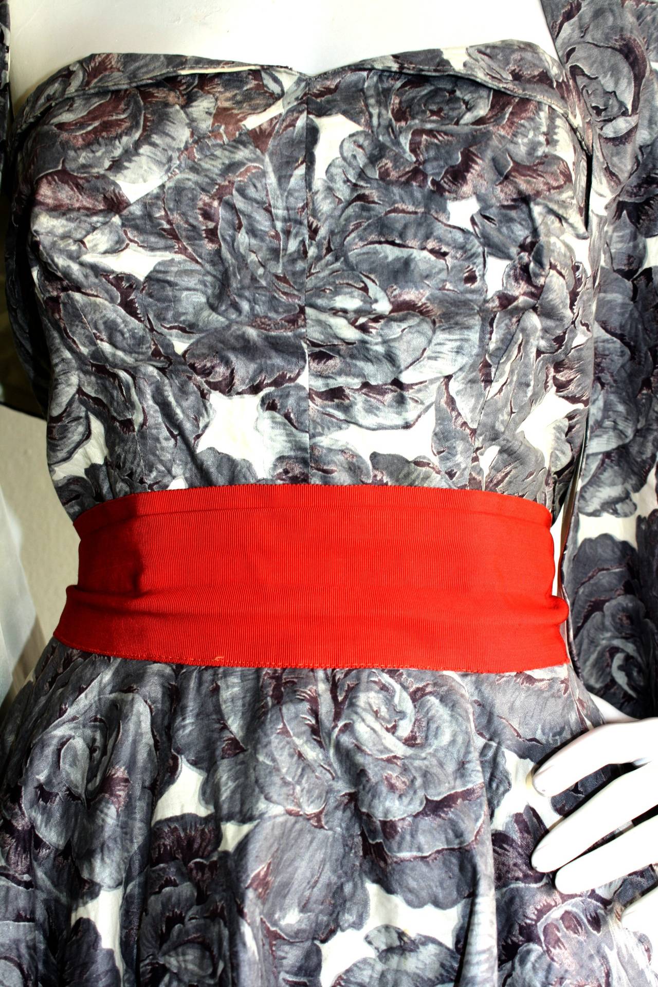 Stunning 1950s Vintage Fred Perlberg Beaded Rose Dress & Shawl 1