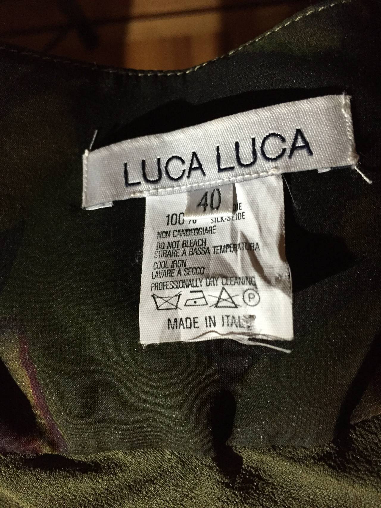 Luca Luca $2k Beautiful Rose Print Silk Chiffon Asymmetrical Gown For ...