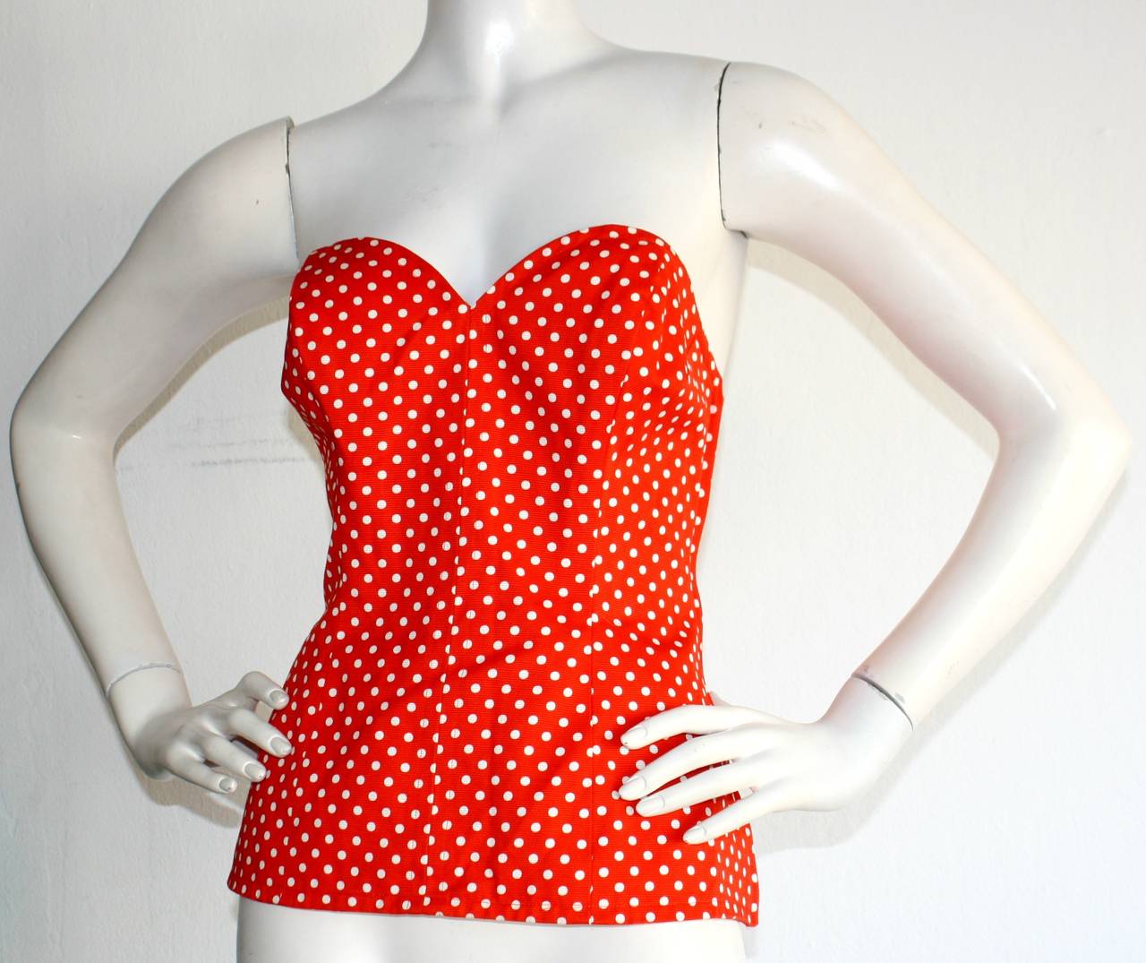 red polka dot corset