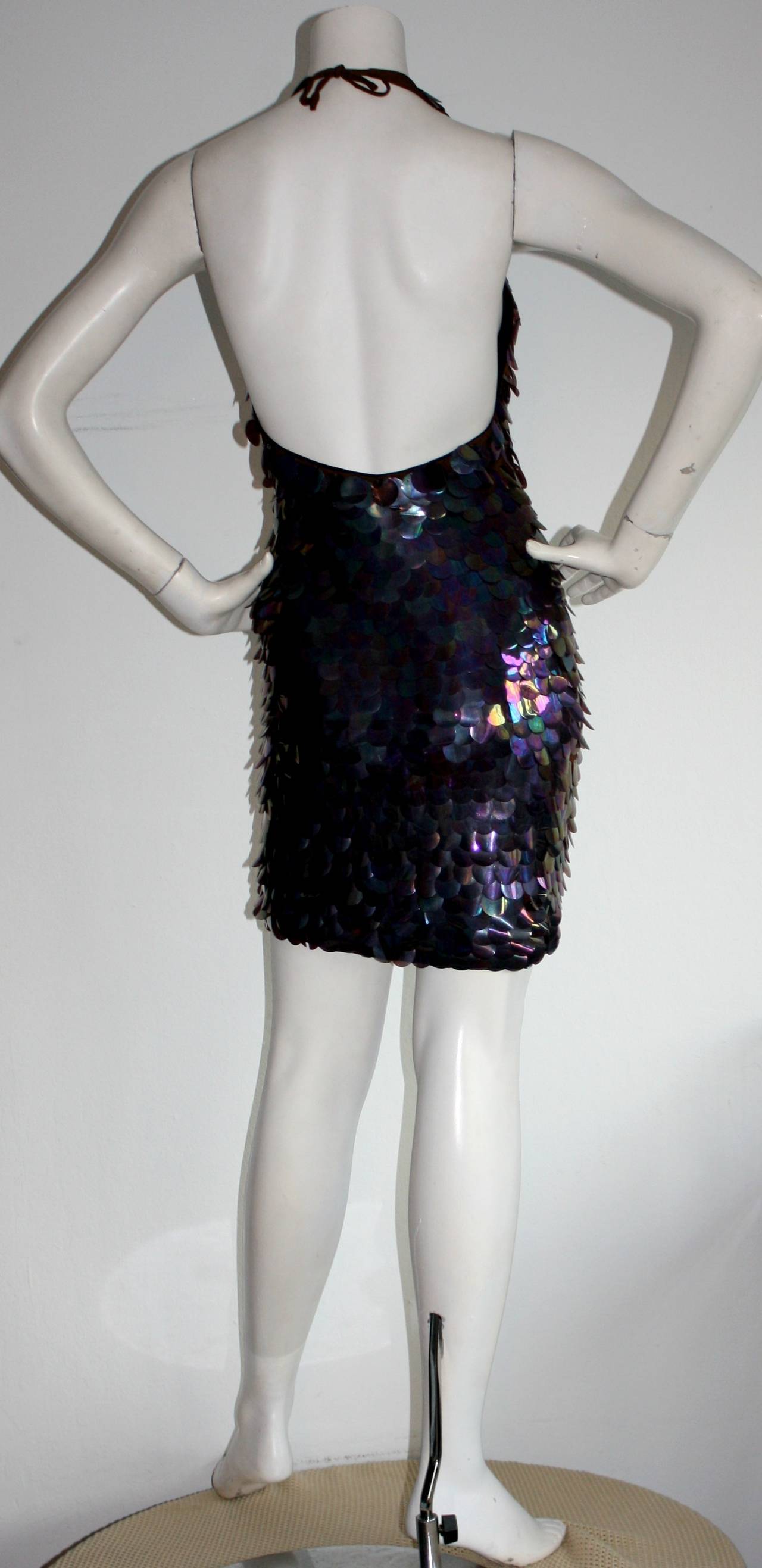 purple disc sequin dress
