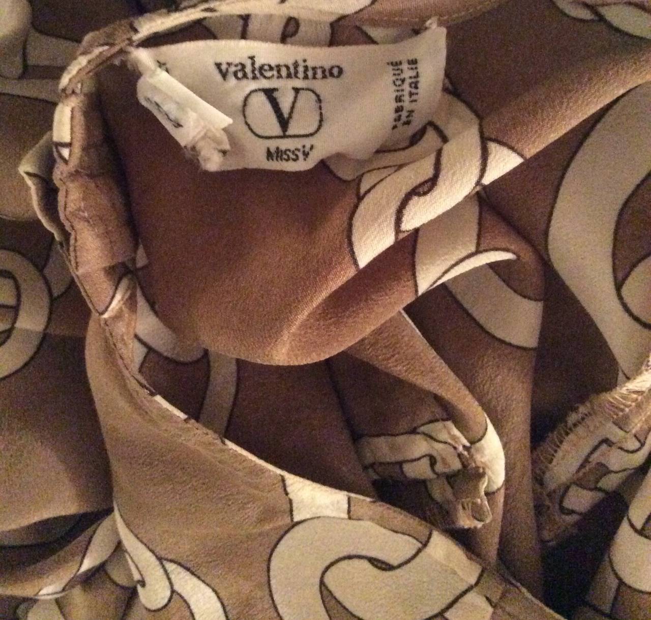 Women's Vintage Valentino Silk Blouse Ropes Chains Iconic Chic Print