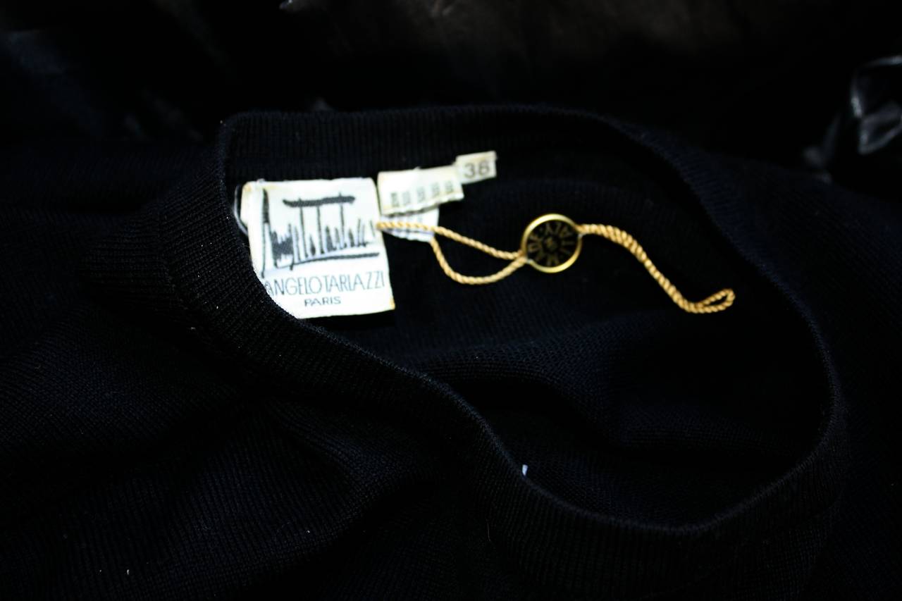 Vintage Angelo Tarlazzi Tassel Black Sweater Dress Brand New 1