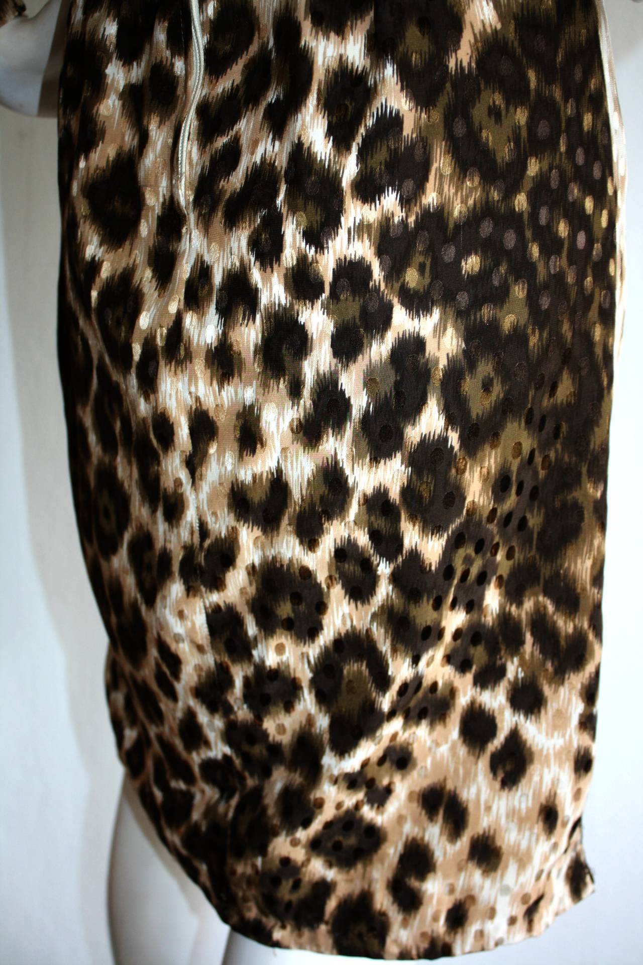 Incredible Vintage Givenchy Leopard Cheetah Print Silk Dress 2