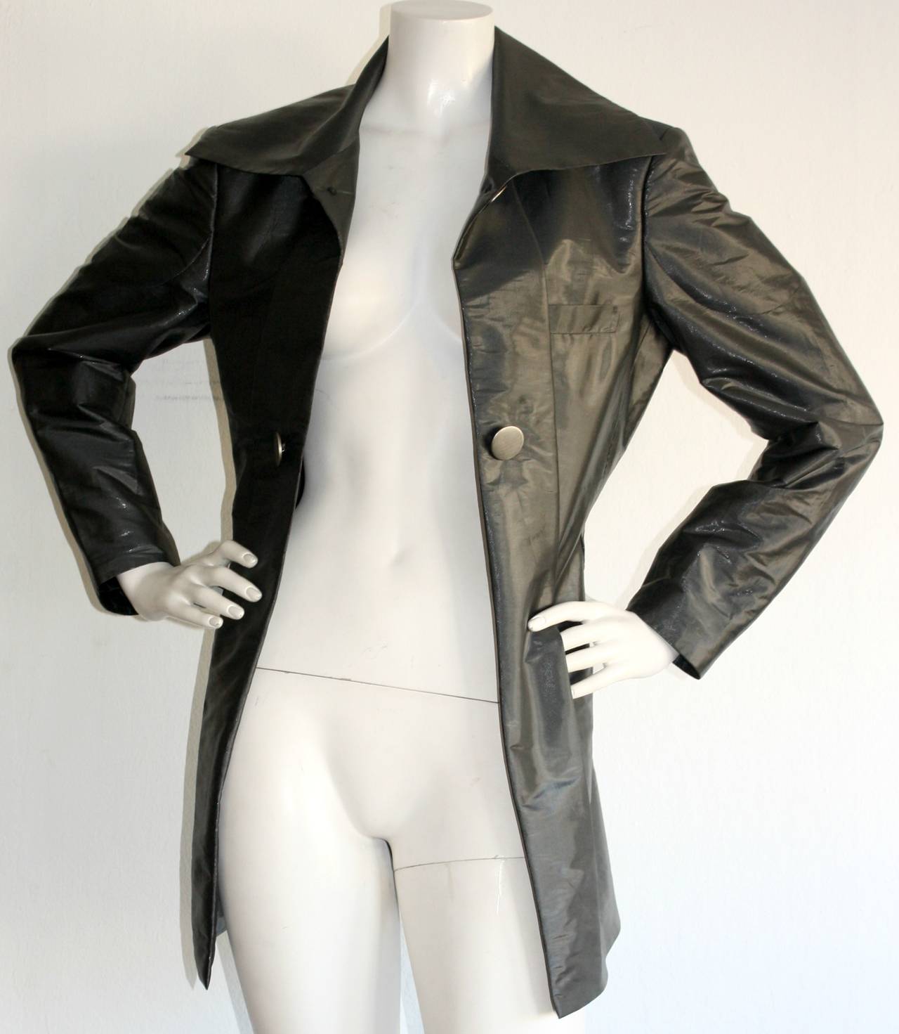 Women's Vintage Issey Miyake Gunmetal Slate Jacket w/ Removable Tassels Rare Find