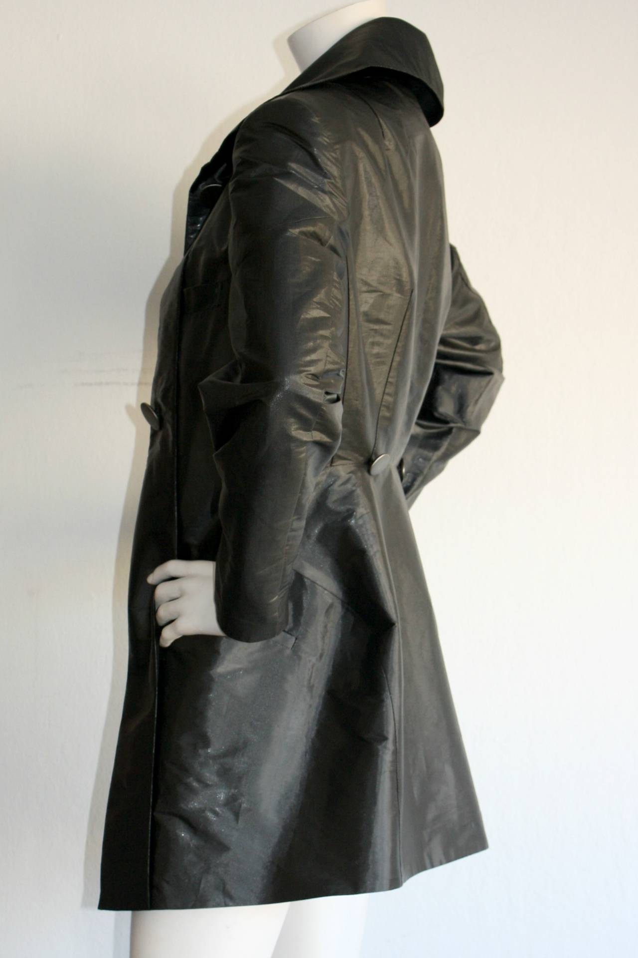 Vintage Issey Miyake Gunmetal Slate Jacket w/ Removable Tassels Rare Find In Excellent Condition In San Diego, CA