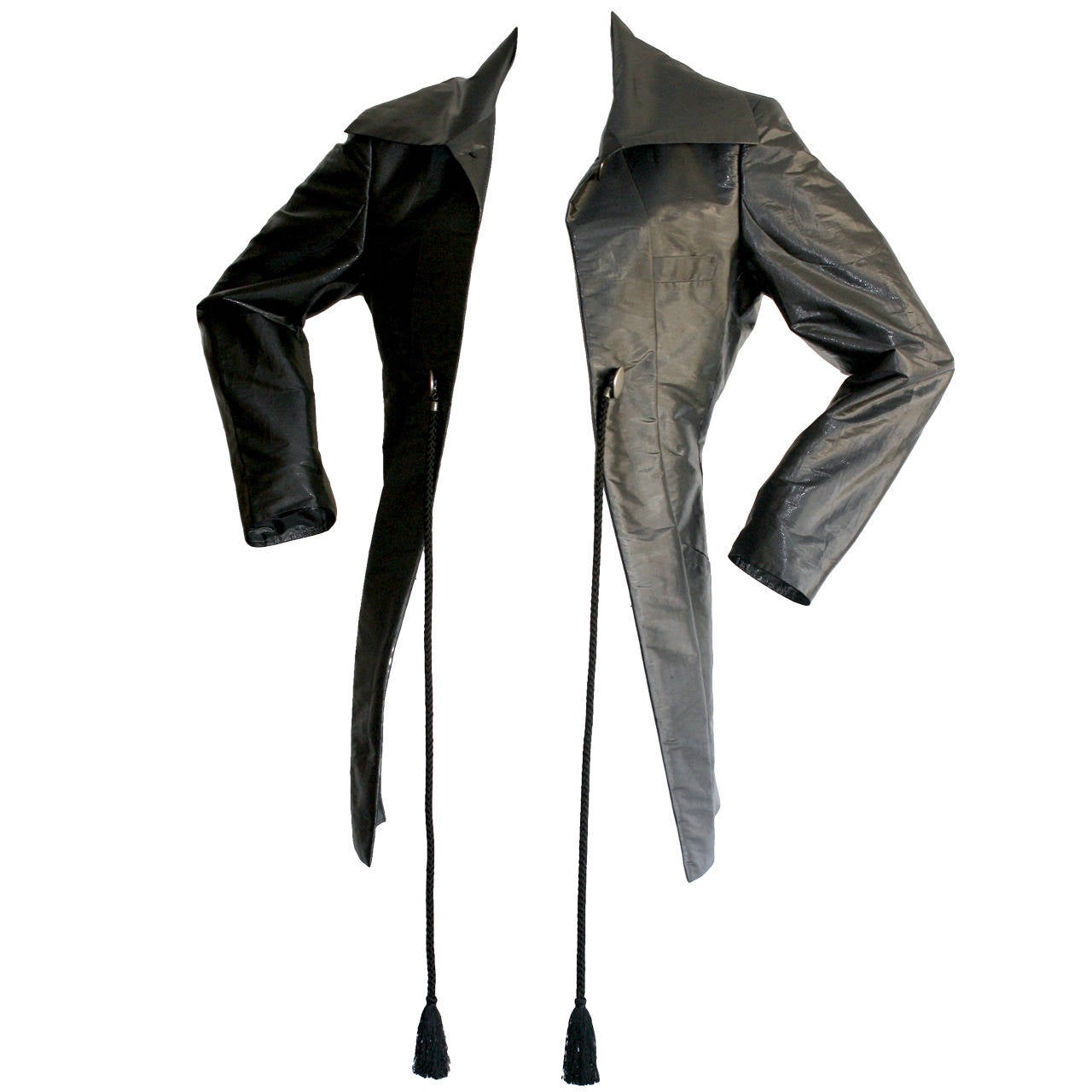 Vintage Issey Miyake Gunmetal Slate Jacket w/ Removable Tassels Rare Find