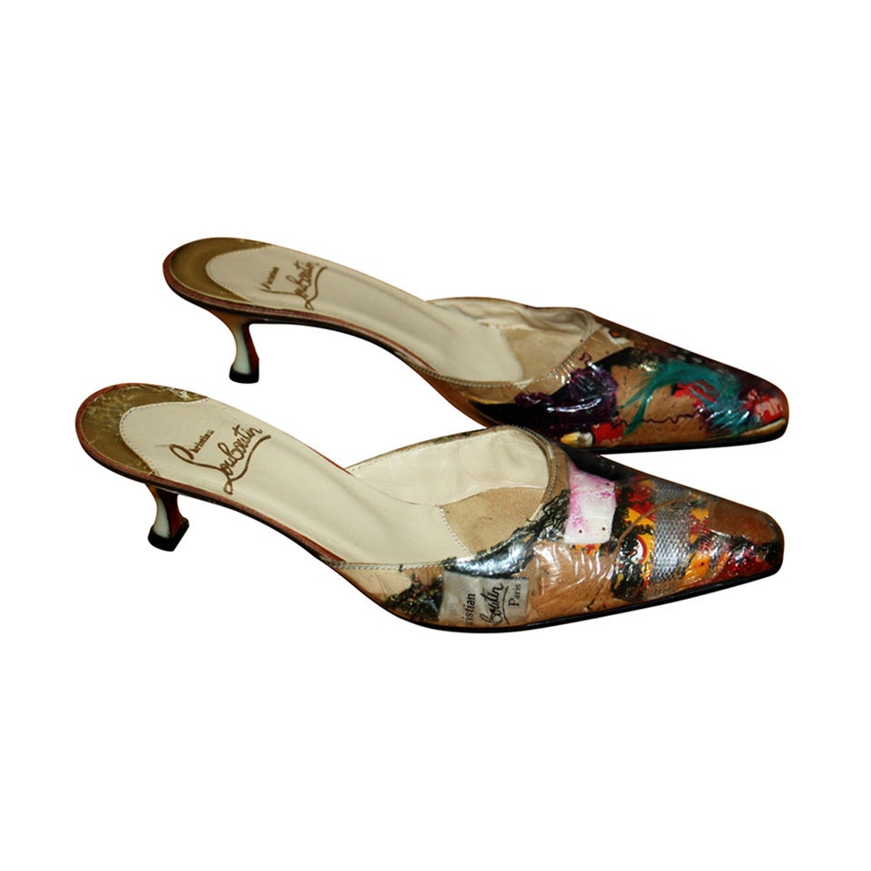 Rare Vintage Christian Louboutin " Trash " Mules Shoes For Sale at