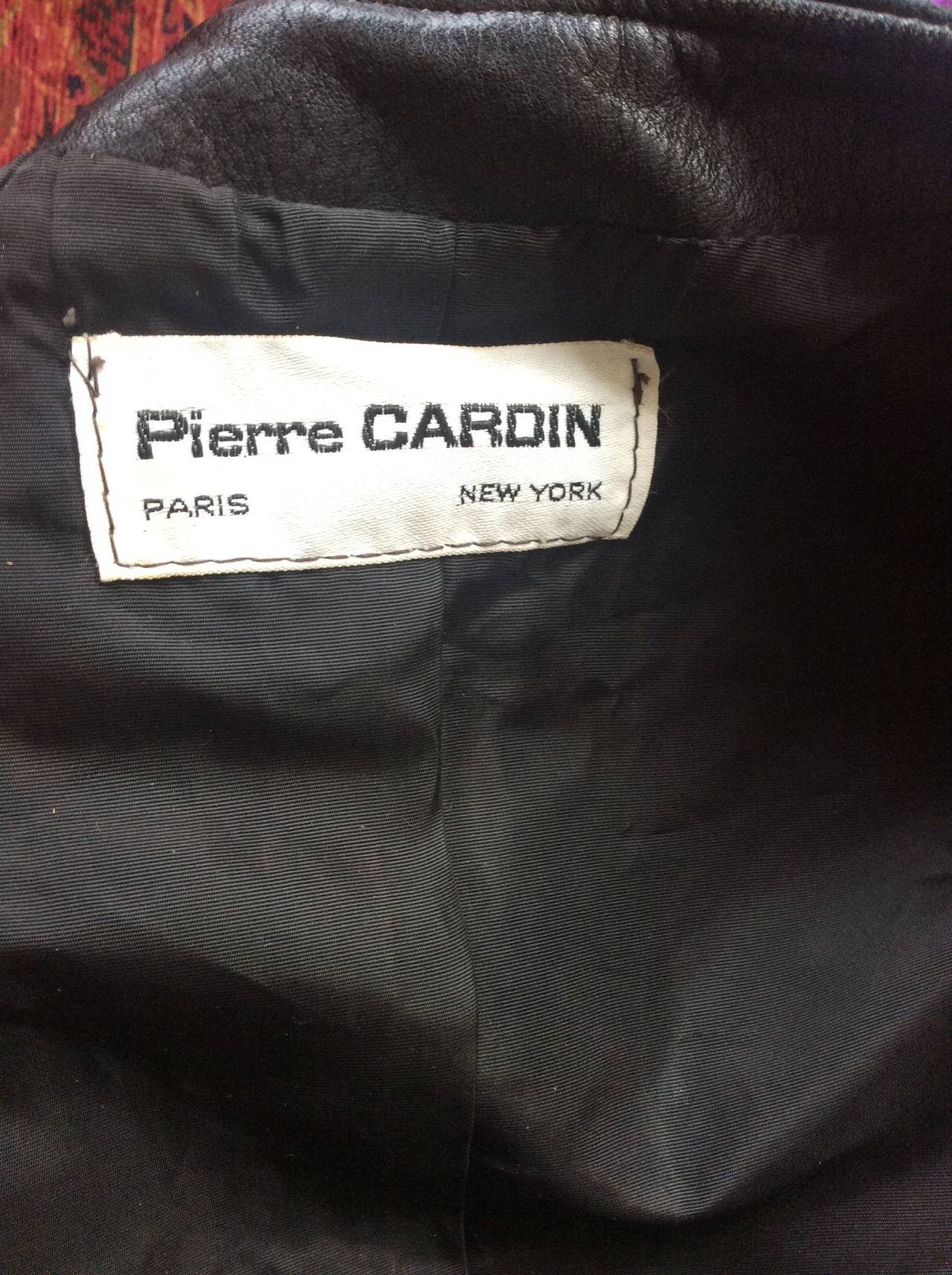 1960s Vintage Pierre Cardin Space Age Leather Tunic w/ Clover Belt 2