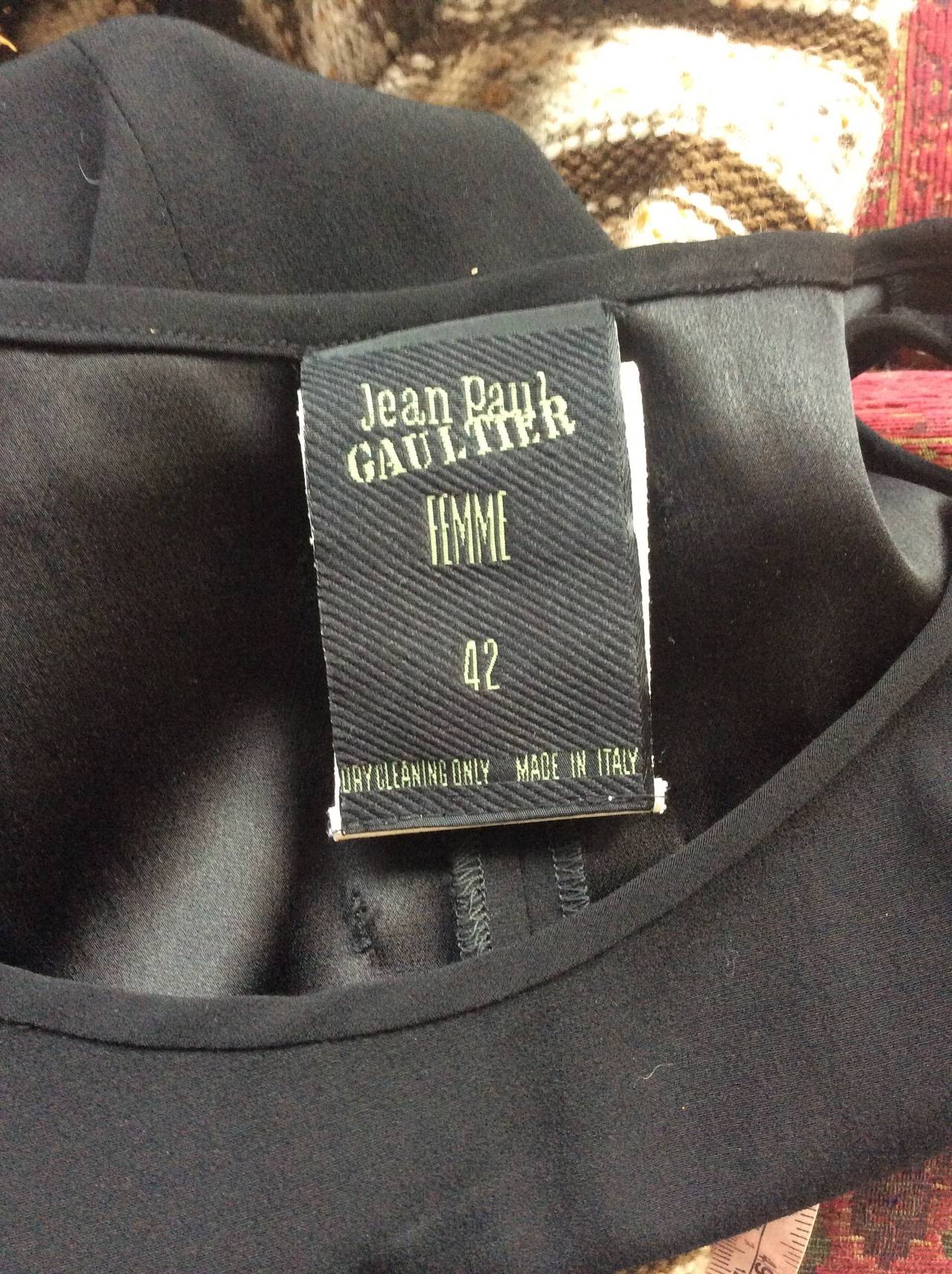 Sexy 1990s Vintage Jean Paul Gaultier Black dress w/ High Slit 2