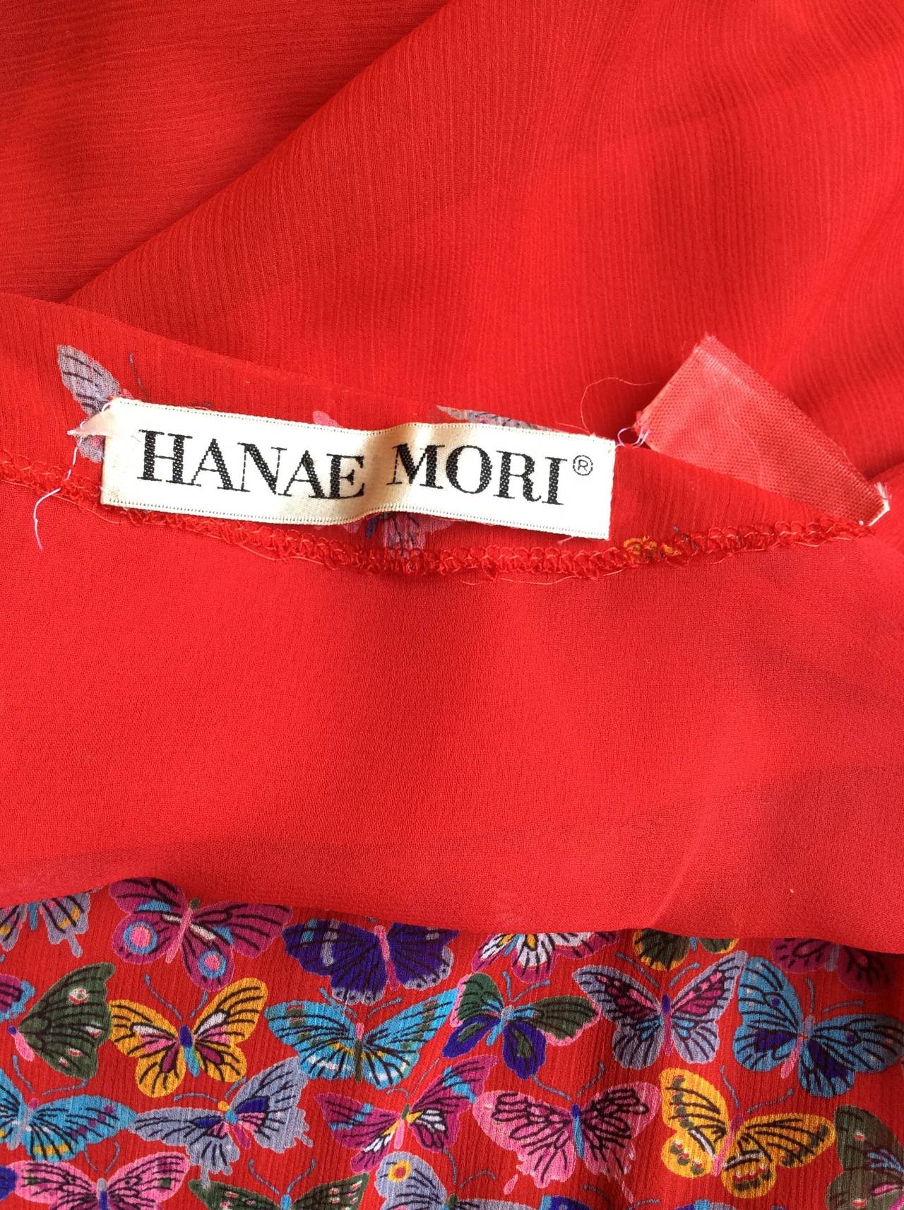 Beautiful Vintage Hanae Mori Butterfly Kimono Style Dress & Sash Belt 1