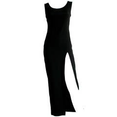 Sexy 1990s Vintage Jean Paul Gaultier Black dress w/ High Slit