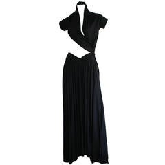 Extremely Rare Vintage Romeo Gigli Black Wrap Dress Musuem Worthy