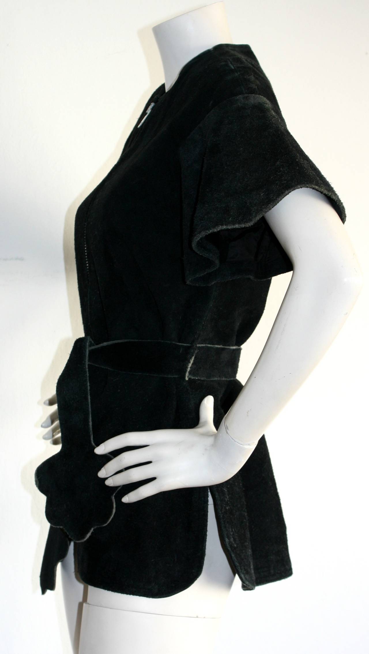 1960s Vintage Pierre Cardin Space Age Leather Tunic w/ Clover Belt at ...