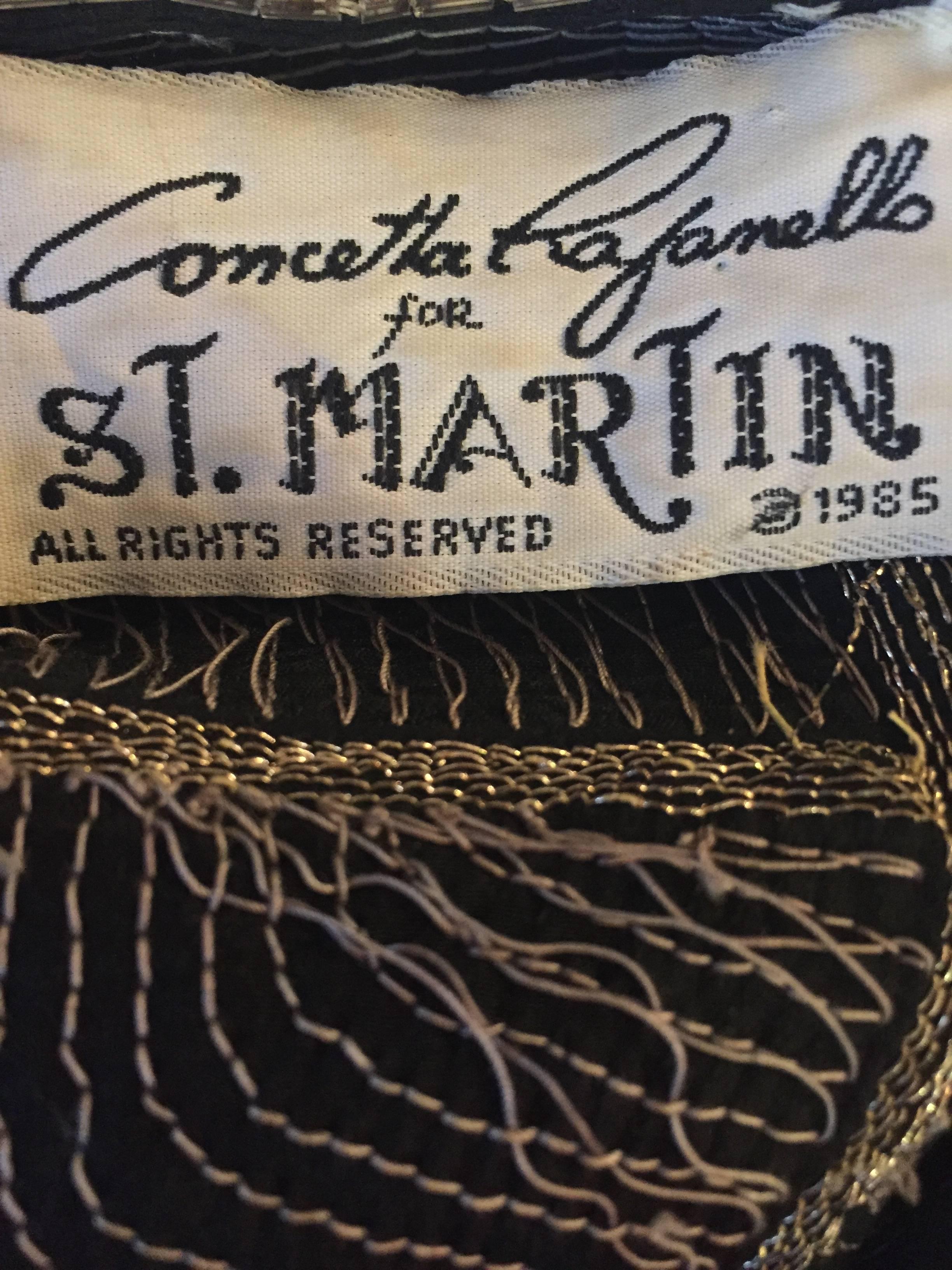 Spectacular Vintage Concetta Rafanello Black Silk Sequin Sequin Beaded Blouse 6