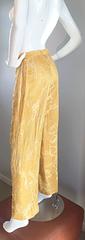 Vintage Christian Lacroix Silk Shantung Golden Yellow Oriental Wide Leg Pants