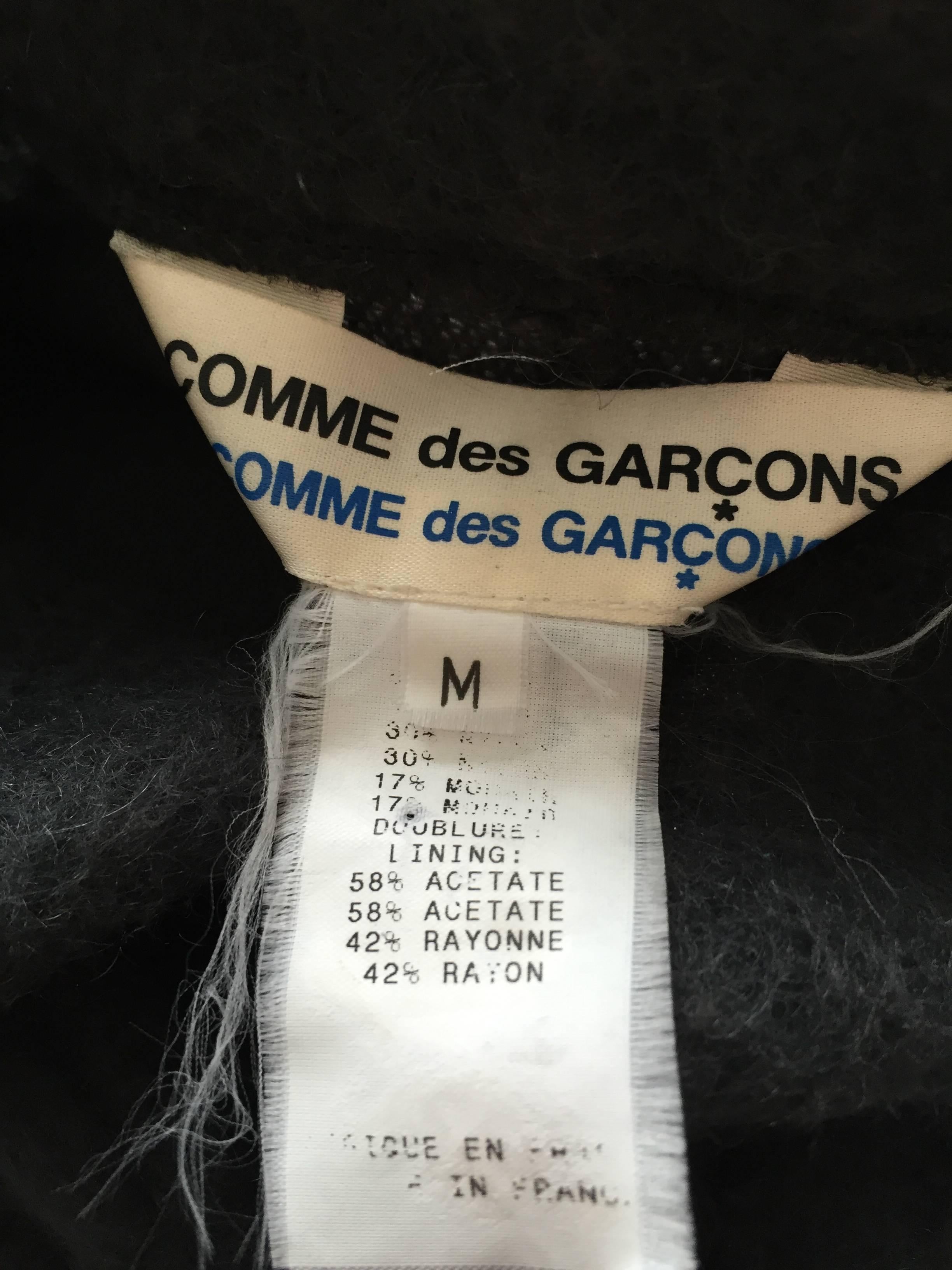 Vintage Comme des Garcons 1990s Charcoal Gray Mohair Slouchy 90s Blazer Jacket For Sale 2