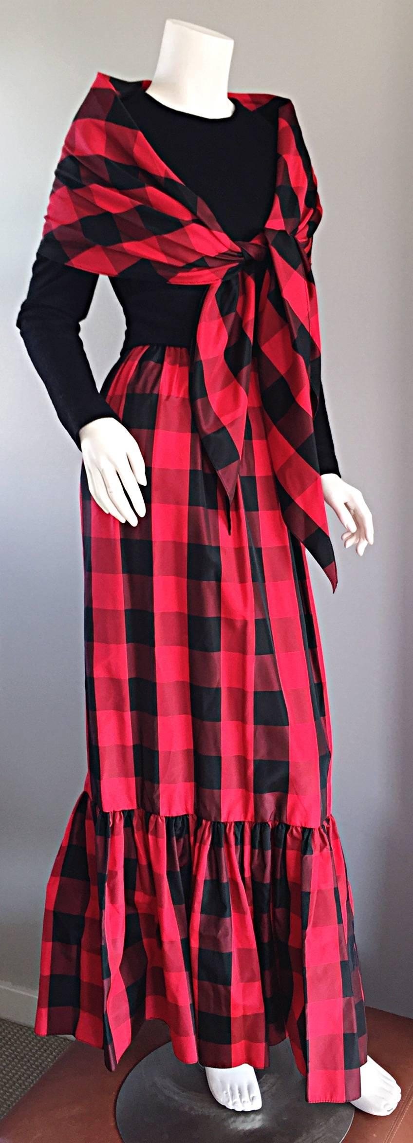 checkered dress red and black