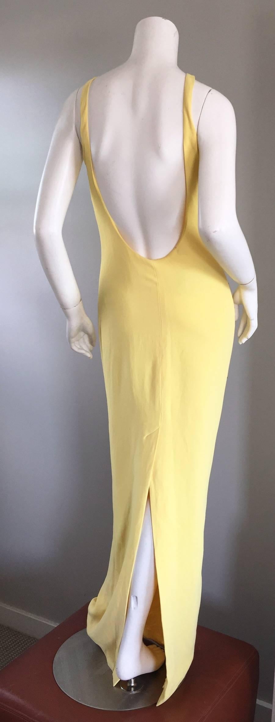 Stunning Gai Mattiolo Couture Vintage Yellow Sequined ' Starfish ' Gown / Dress 3