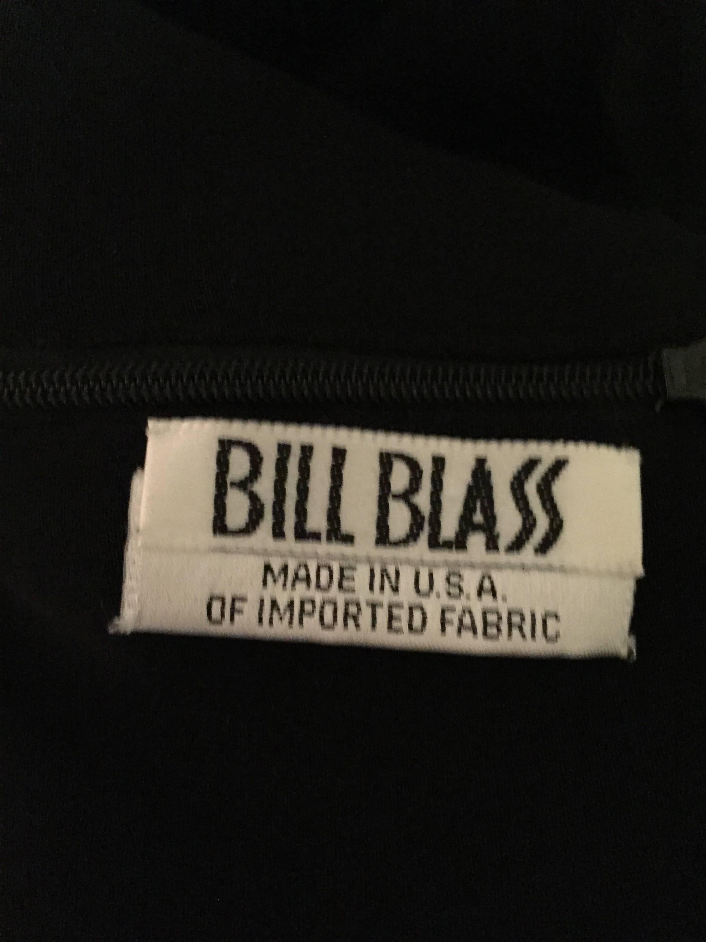 Vintage Bill Blass Size 12 Scoop Neck Perfect Little Black Jersey Dress LBD For Sale 6