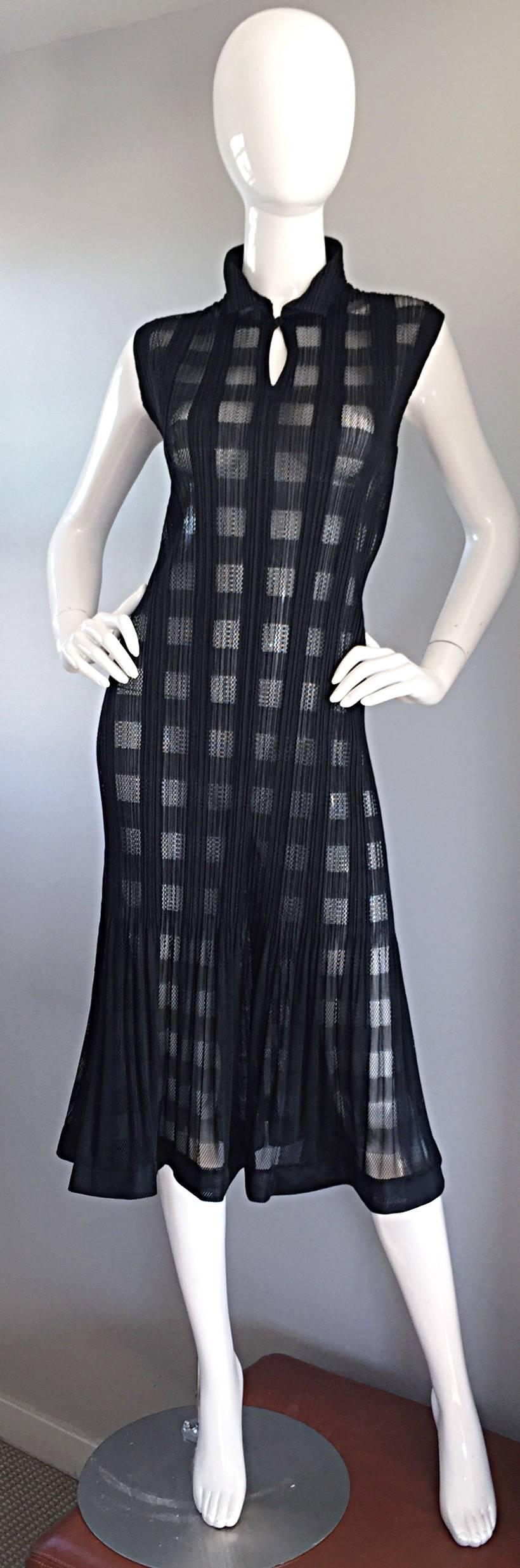 Rare vintage ISSEY MIYAKE black crochet cut-out dress! From his rare, and sought after label 