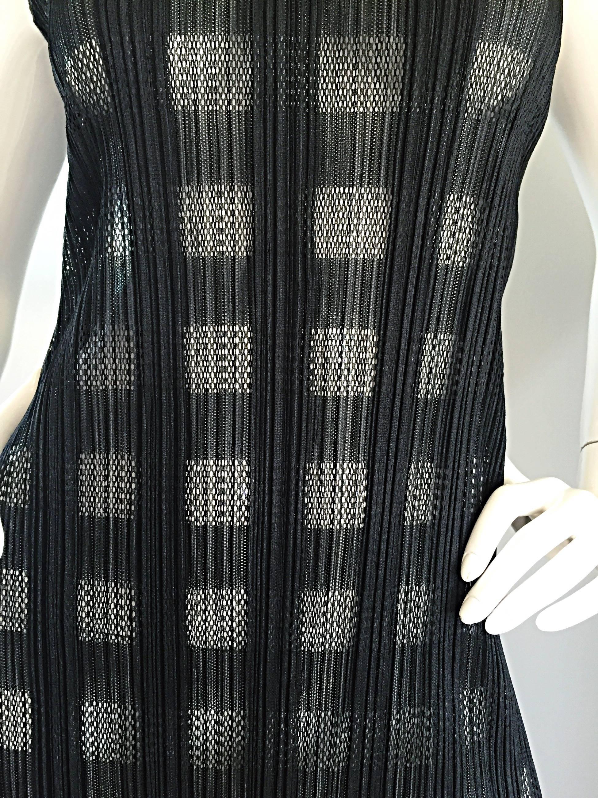 Vintage Issey Miyake Checkered Nightwear Dress Womens Size XL