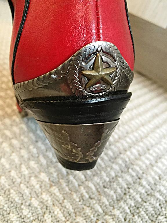 Incredible Vintage " Hippopotamus " Red Ankle " Lone Star " Cowboy