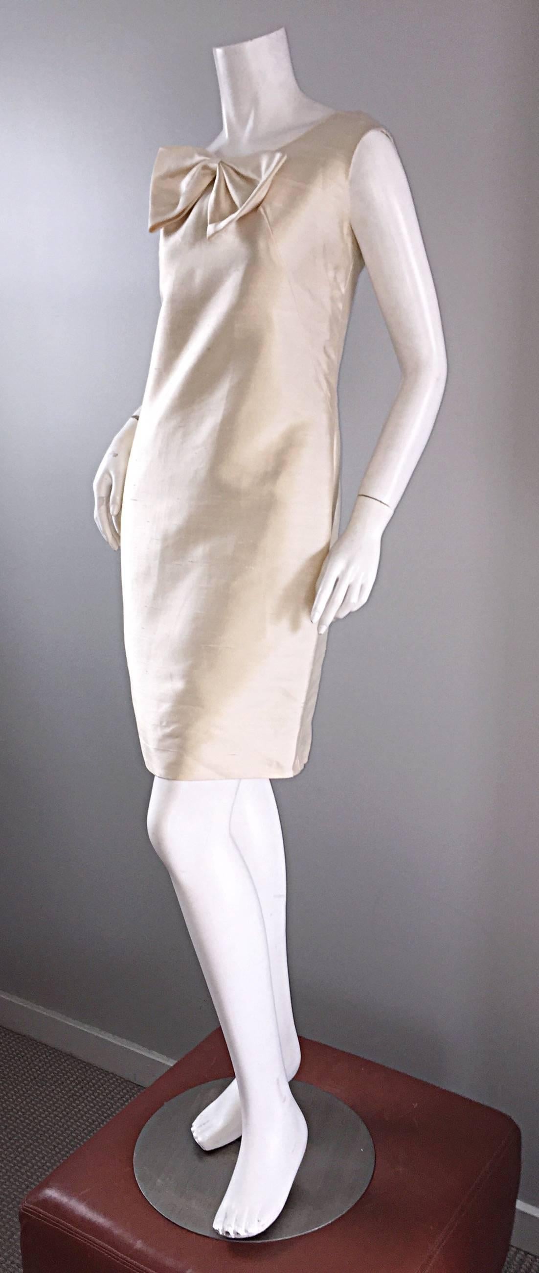 white raw silk dress