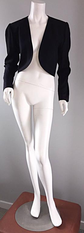 Saint Laurent Rive Gauche 1980s Black Silk bolero jacket
